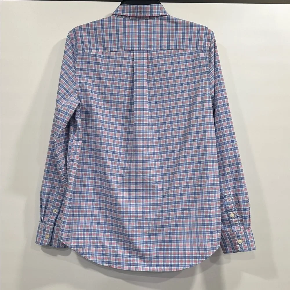 Ralph Lauren Long Sleeve Button Down Plaid Shirt Boys XL Blue Pink